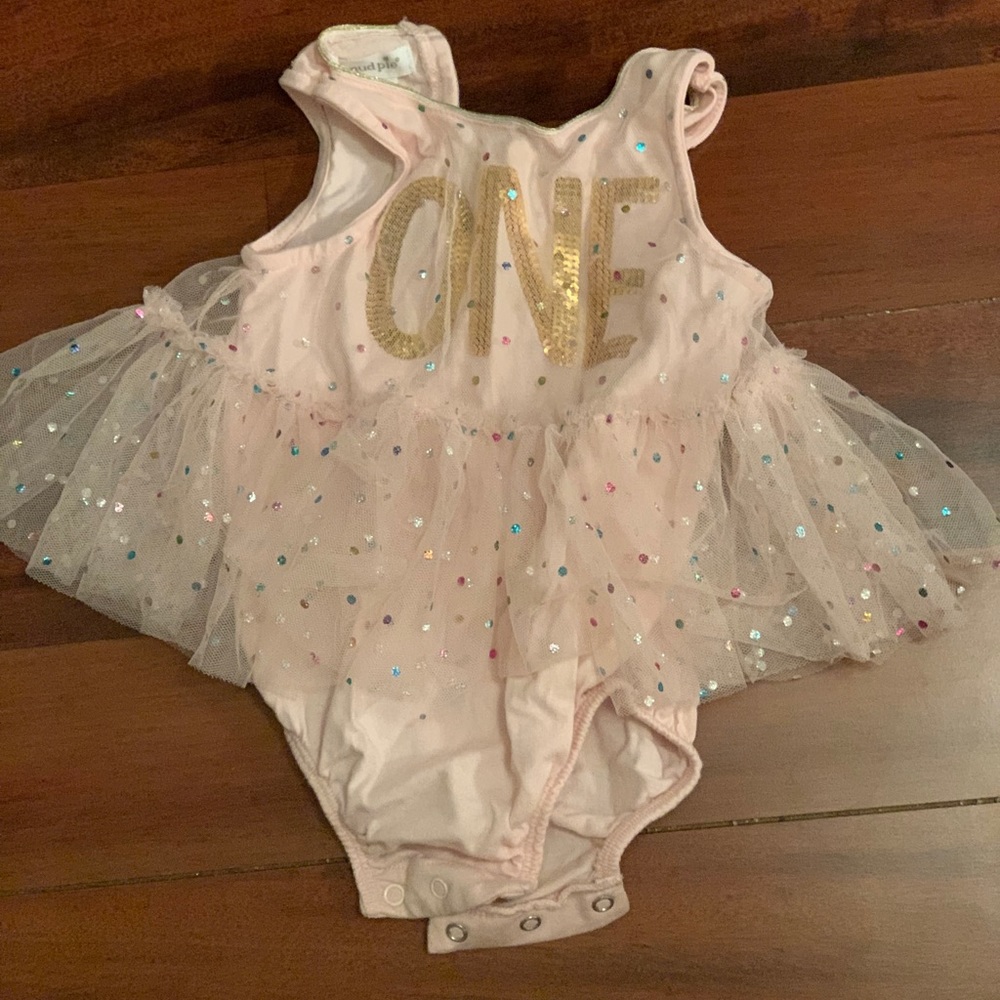 Mudpie “ONE” onesie